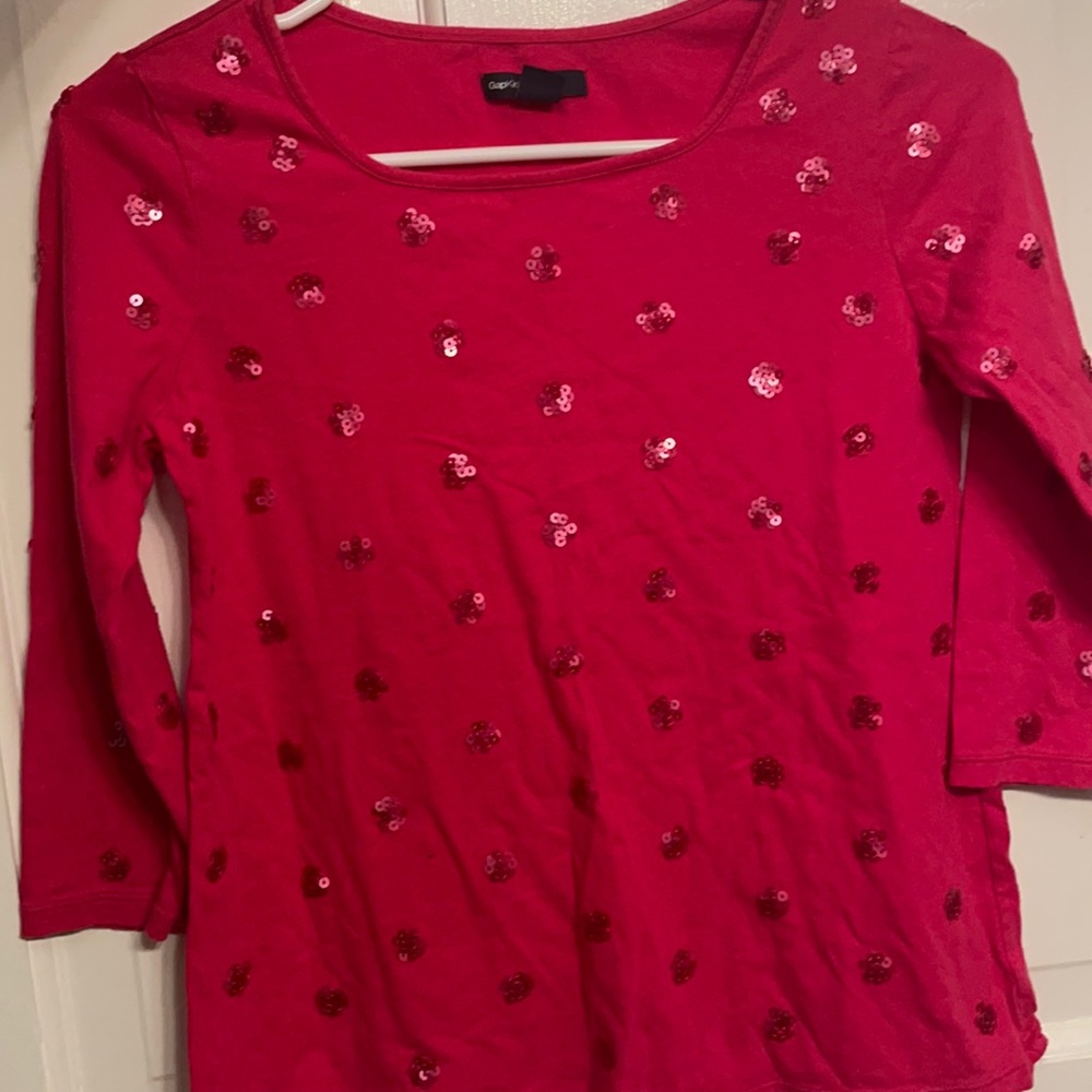 gap kids pink sequins shirt